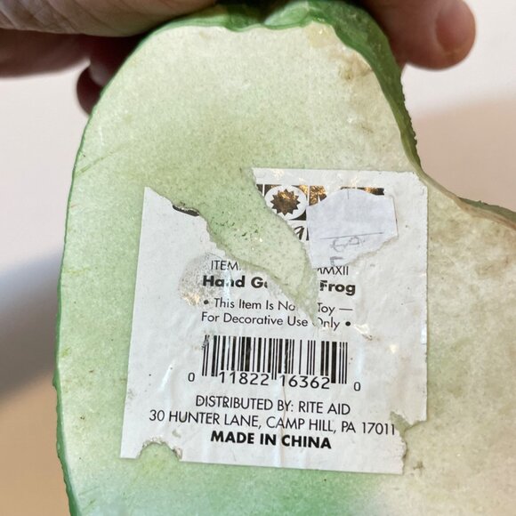 Handcrafted Green Frog Figurine Decorative Collectible Resin Statue - Picture 6 of 9